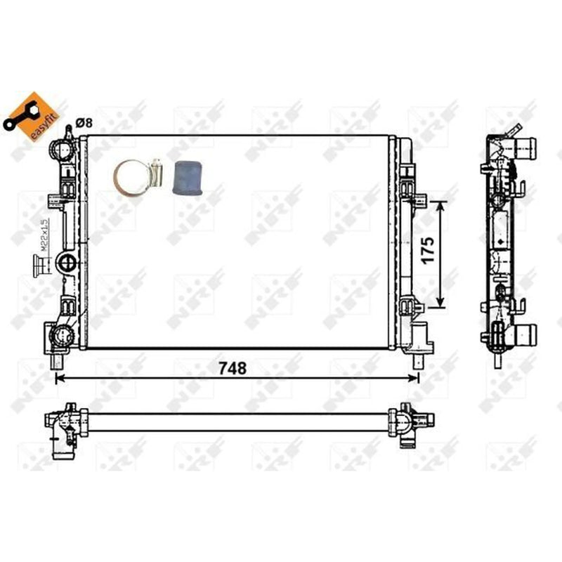 NRF Engine Radiator Centre 53024