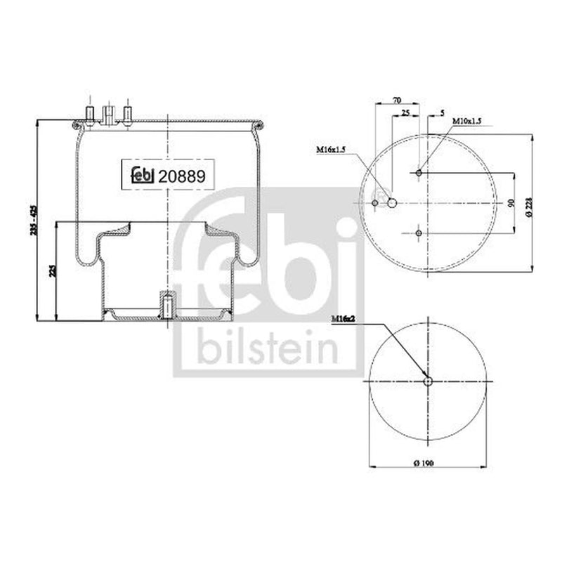 Febi Air Suspension Bellow Rear Right 20889