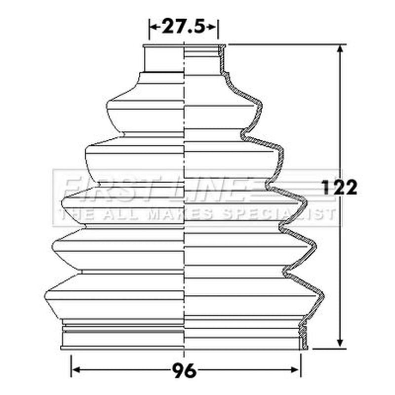First Line Drive Shaft Bellow Kit Front Left Thermoplast FCB6248