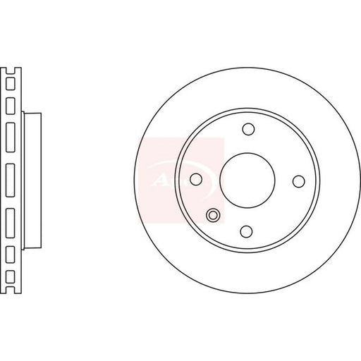 Apec 2 x Vented Front Brake Discs DSK2364