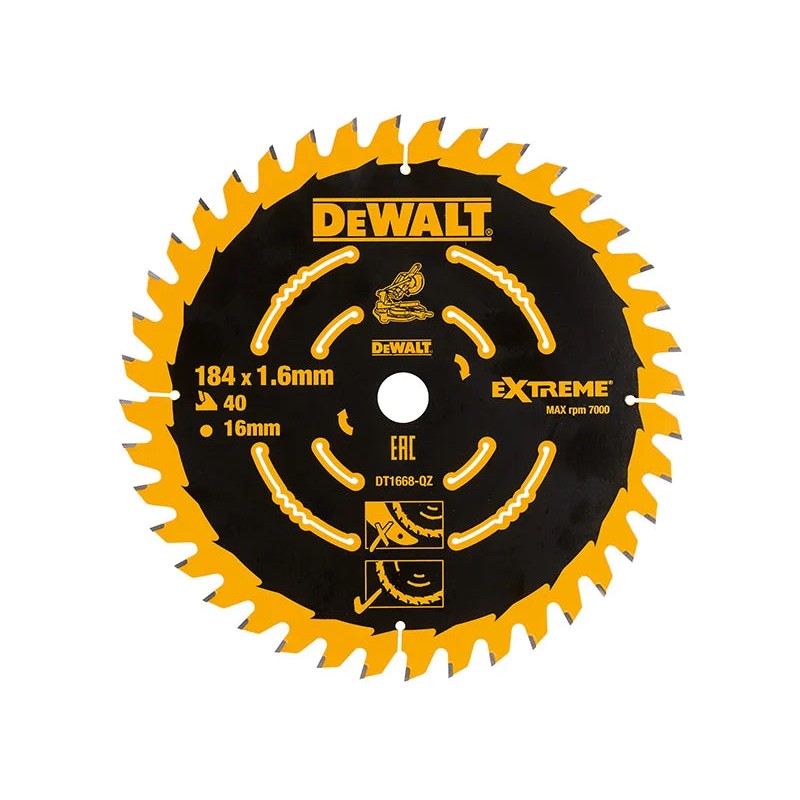 DEWALT Power Tools Cordless Mitre Saw Blade For DCS365 184 x 16mm x 40T