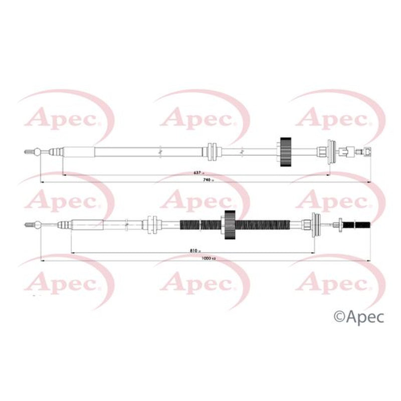 Apec Handbrake Cable Left Rear CAB1693