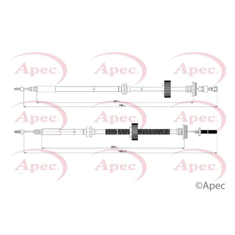 Apec Handbrake Cable Left Rear CAB1693