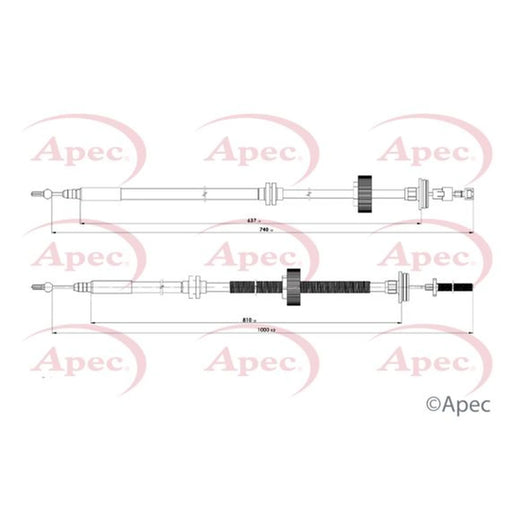 Apec Handbrake Cable Left Rear CAB1693