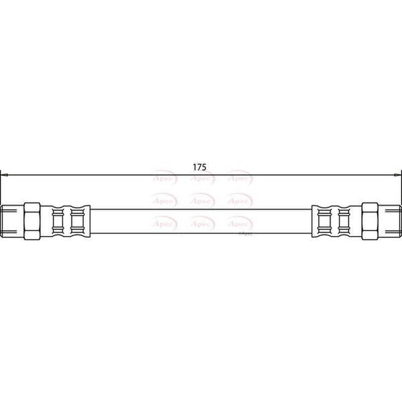 Apec Brake Hydraulic Hose Line Rear Right HOS3270