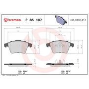 Brembo 4 x Front Brake Pad Set P85107