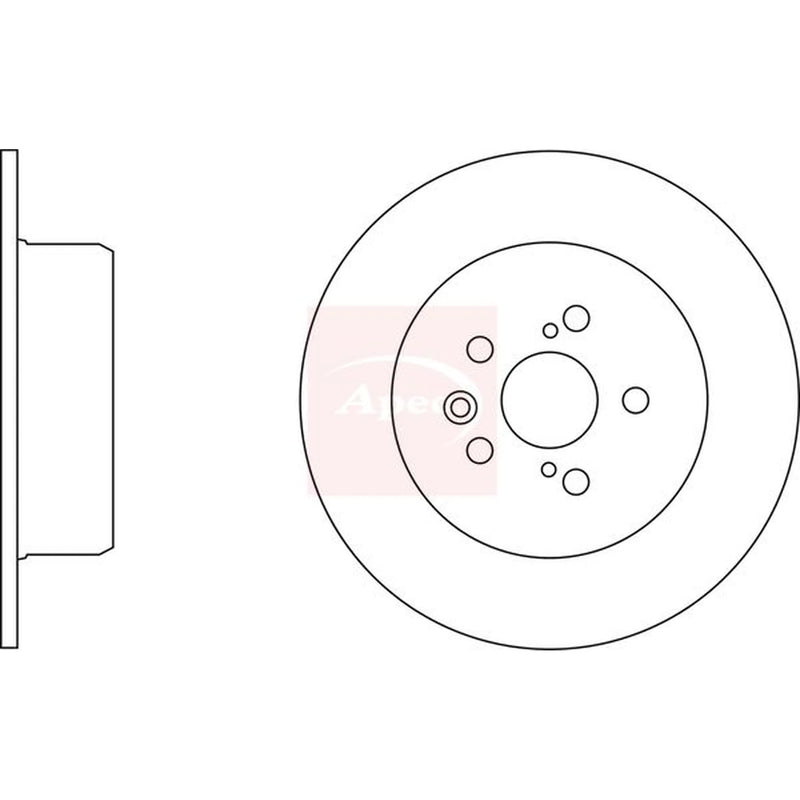 Apec 2 x Solid Rear Brake Discs DSK2305