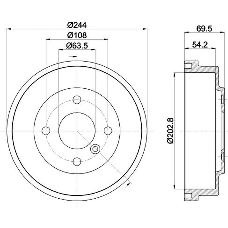 Mintex Brake Drum Assembly Rear MBD428