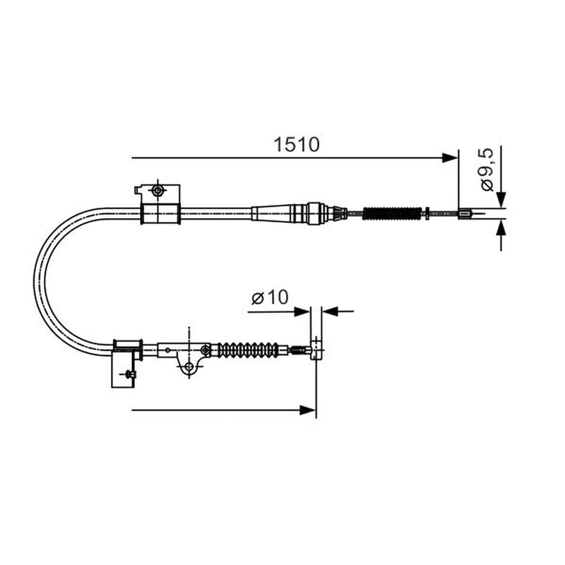 Bosch Handbrake Cable Left Rear 1 987 482 050