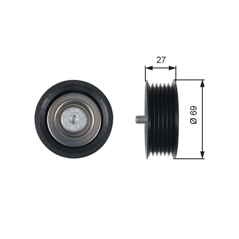 Gates V-Ribbed Belt Deflection/Guide Pulley T36487