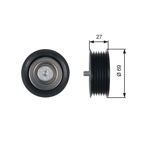 Gates V-Ribbed Belt Deflection/Guide Pulley T36487