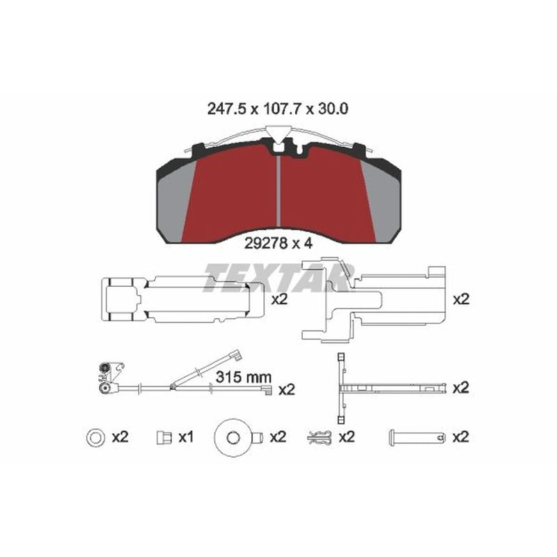 Textar Rear Brake Pad Set 2927804