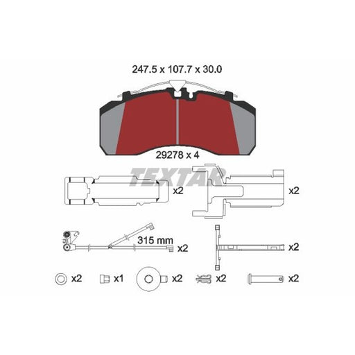 Textar Rear Brake Pad Set 2927804