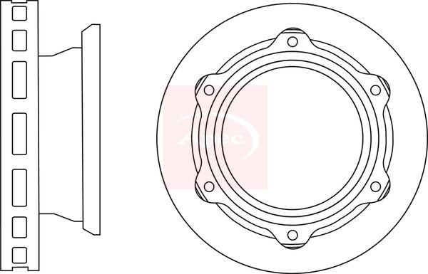 Apec 2 x Brake Disc Set Vented