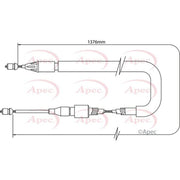 Apec Handbrake Cable Left Rear CAB1355
