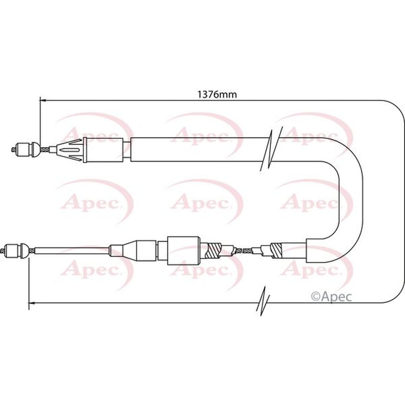 Apec Handbrake Cable Left Rear CAB1355