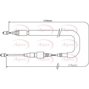 Apec Handbrake Cable Left Rear CAB1355