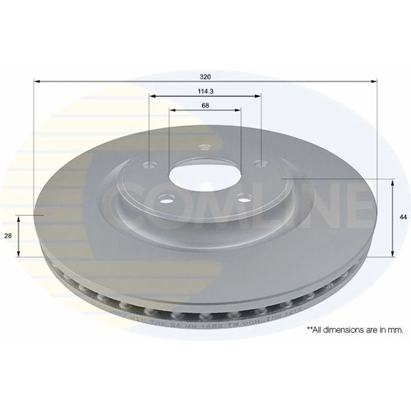 Comline 2 x Front Brake Discs ADC0298V