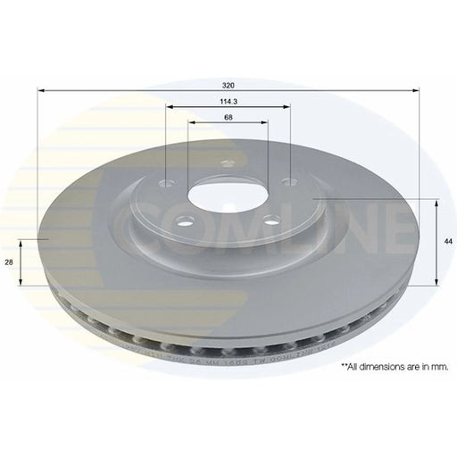 Comline 2 x Front Brake Discs ADC0298V