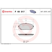 Brembo 4 x Front Brake Pad Set P49017