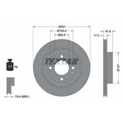 Textar 2 x Vented Front Brake Discs 92278003