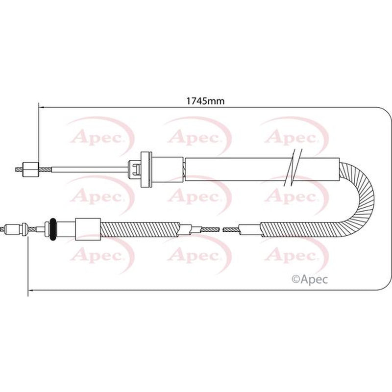 Apec Handbrake Cable Left Rear CAB1035