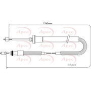 Apec Handbrake Cable Left Rear CAB1035