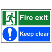 Scan Fire Exit Keep Clear - PVC Sign 300 x 200mm - 1540