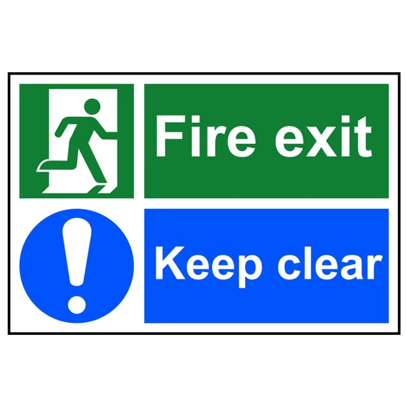Scan Fire Exit Keep Clear - PVC Sign 300 x 200mm - 1540