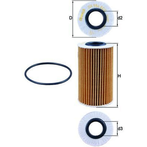 Mahle Engine Oil Filter OX 554D1