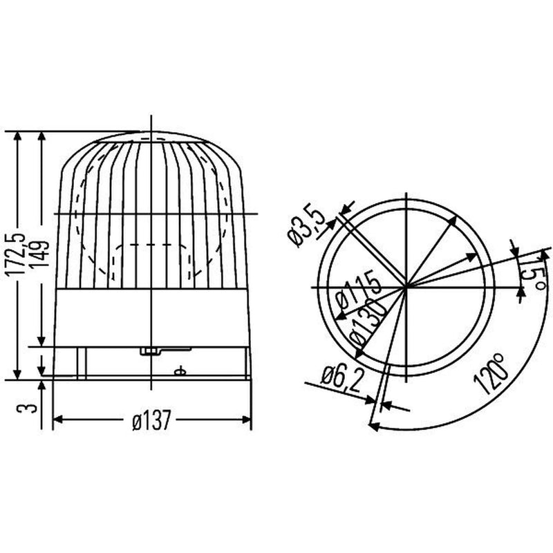 Hella Rotating Beacon Wide High 2RL 007 550-001