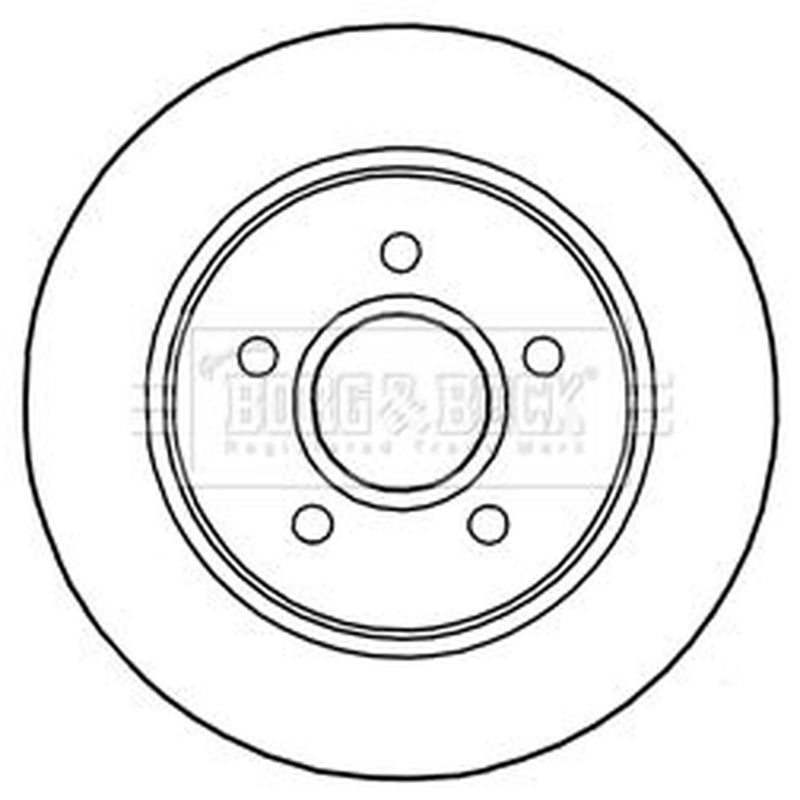 Borg & Beck 2 x Solid Rear Brake Discs BBD5241
