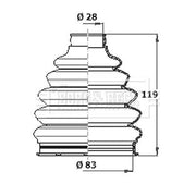 Borg & Beck Drive Shaft Bellow Kit Front Right Thermoplast BCB6084
