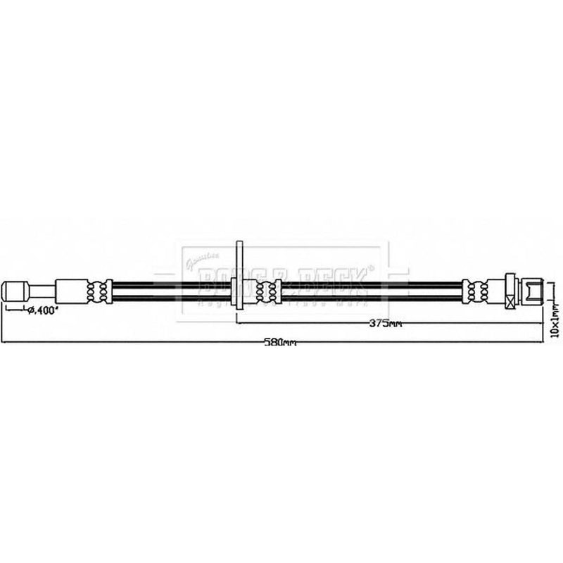 Borg & Beck Brake Hydraulic Hose Line Left BBH8251