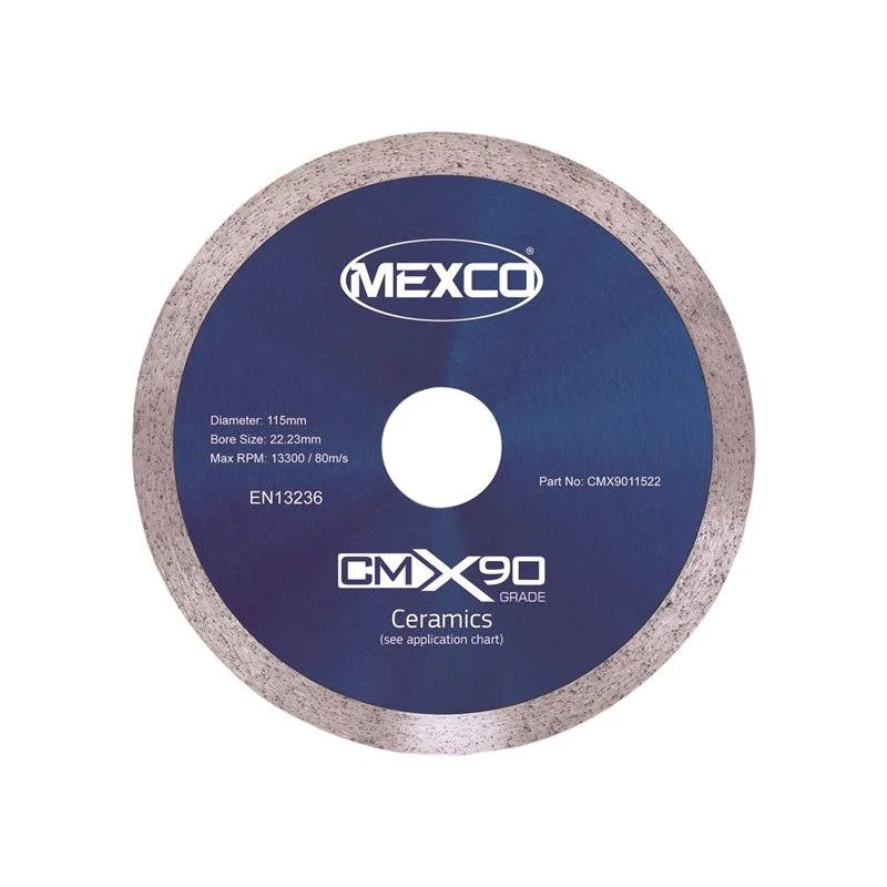 MEXCO X90 Grade Ceramic Materials Diamond Blade 115 x 22mm - CMX9011522