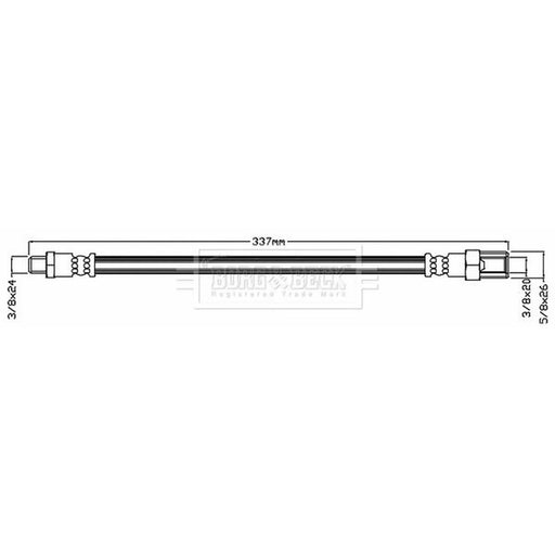Borg & Beck Brake Hydraulic Hose Line Rear Left BBH6524