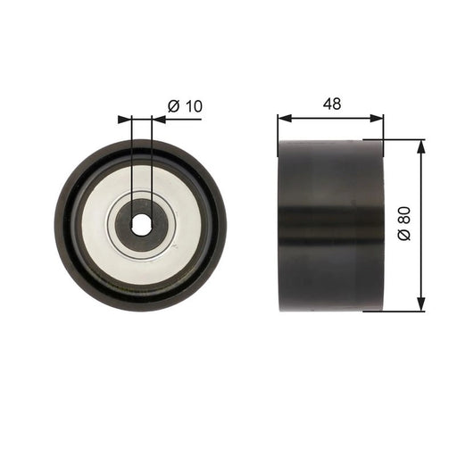Gates V-Ribbed Belt Deflection/Guide Pulley T36259