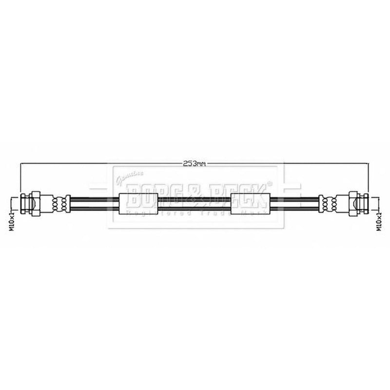 Borg & Beck Brake Hydraulic Hose Line Rear Left BBH8744