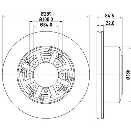 DON 2 x Solid Rear Brake Discs PCD19432