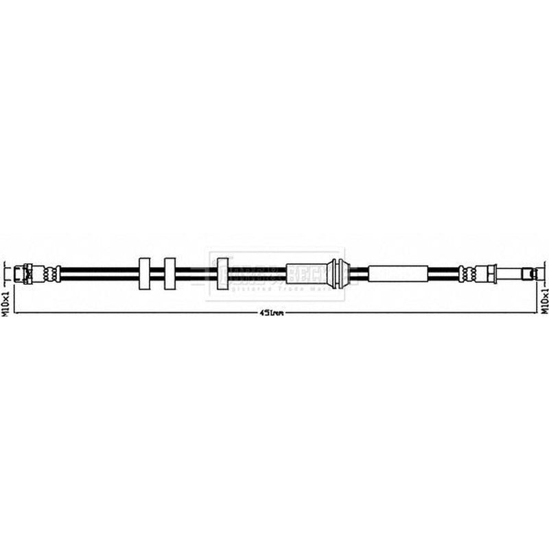 Borg & Beck Brake Hydraulic Hose Line Rear Left BBH8609