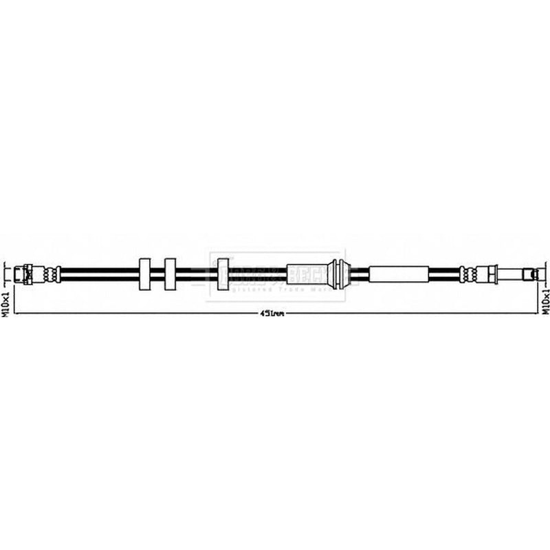 Borg & Beck Brake Hydraulic Hose Line Rear Left BBH8609