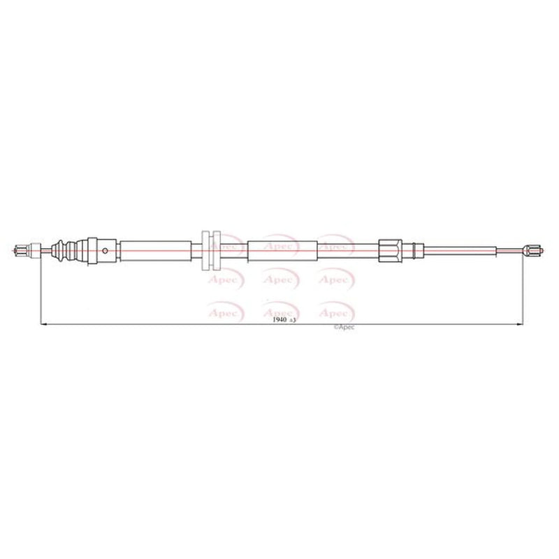 Apec Handbrake Cable Left Rear CAB1067
