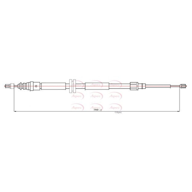 Apec Handbrake Cable Left Rear CAB1067