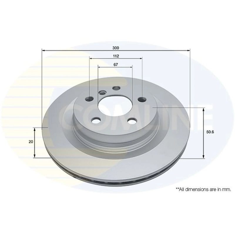 Comline 2 x Internally Vented Rear Brake Discs ADC2803V