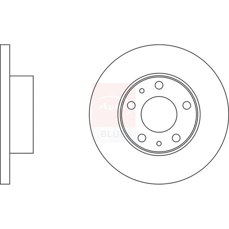 Apec 2 x Solid Front Brake Discs SDK6267