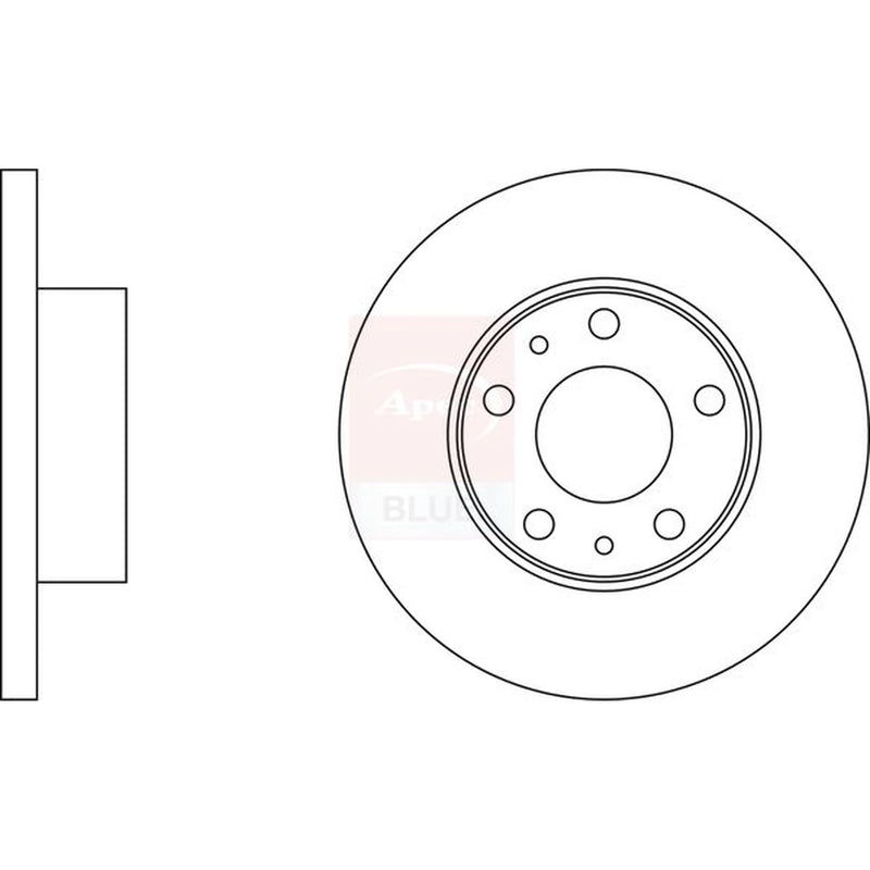 Apec 2 x Solid Front Brake Discs SDK6267