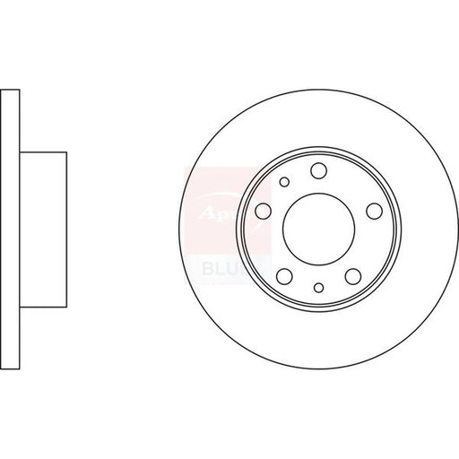 Apec 2 x Solid Front Brake Discs SDK6267