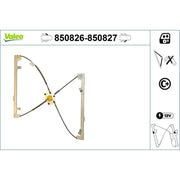 Valeo Electric Window Regulator Lifter Left 850826