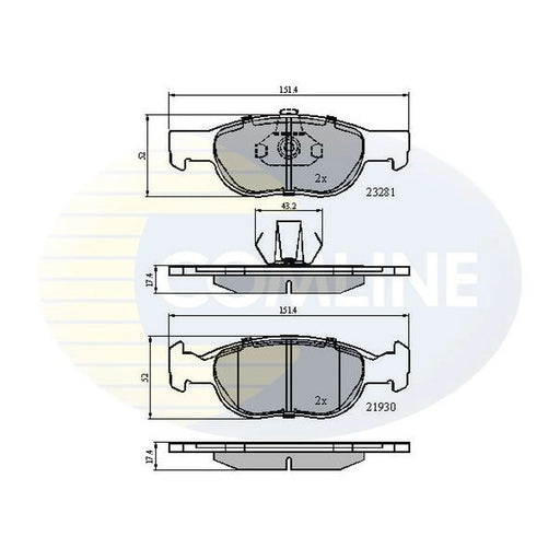 Comline 4 x Front Brake Pad Set CBP01018