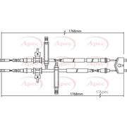 Apec Handbrake Cable Left Rear CAB1146